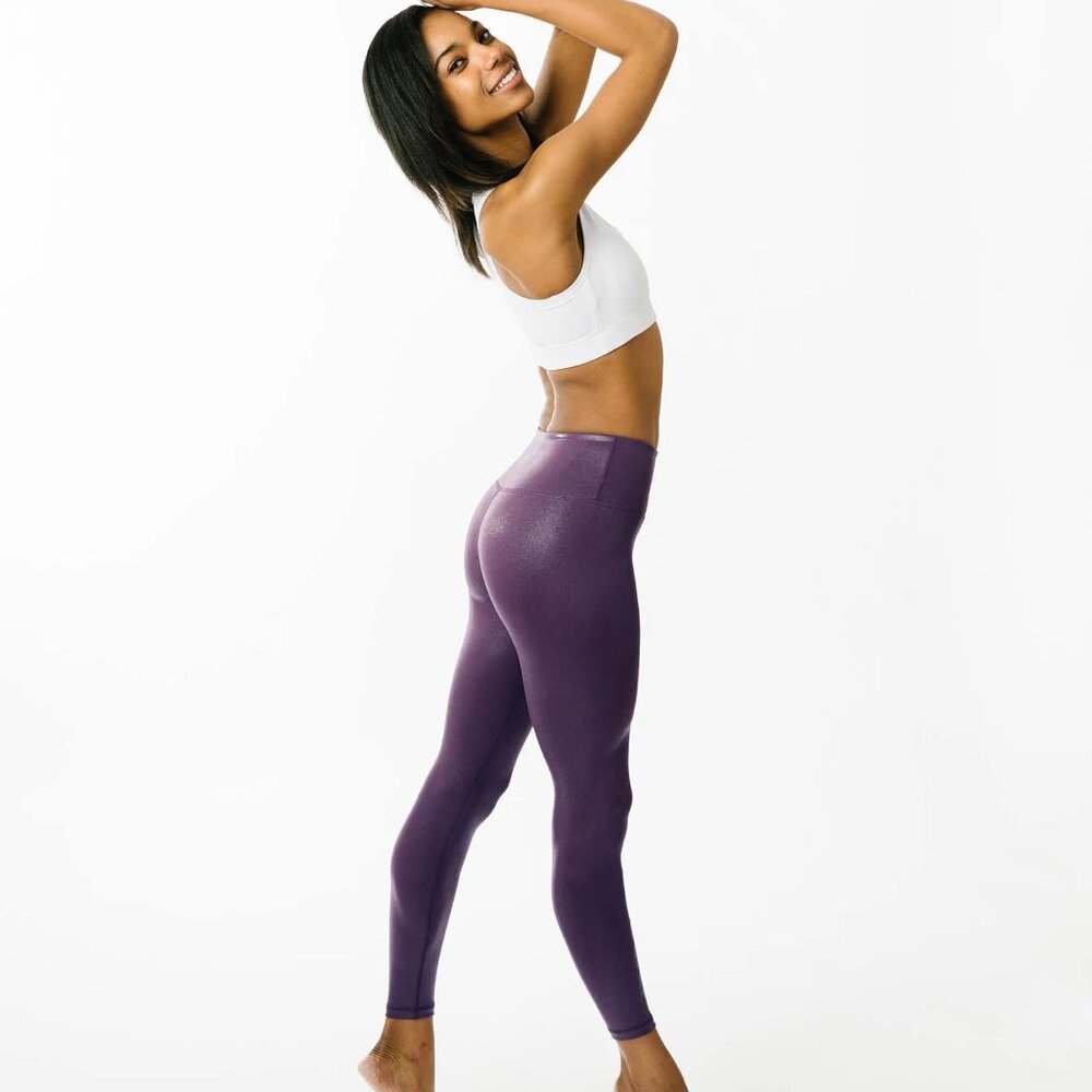 Plum Metallic Plus Light n Tight Hi-Rise 7/8 24" - Picture 2 of 3